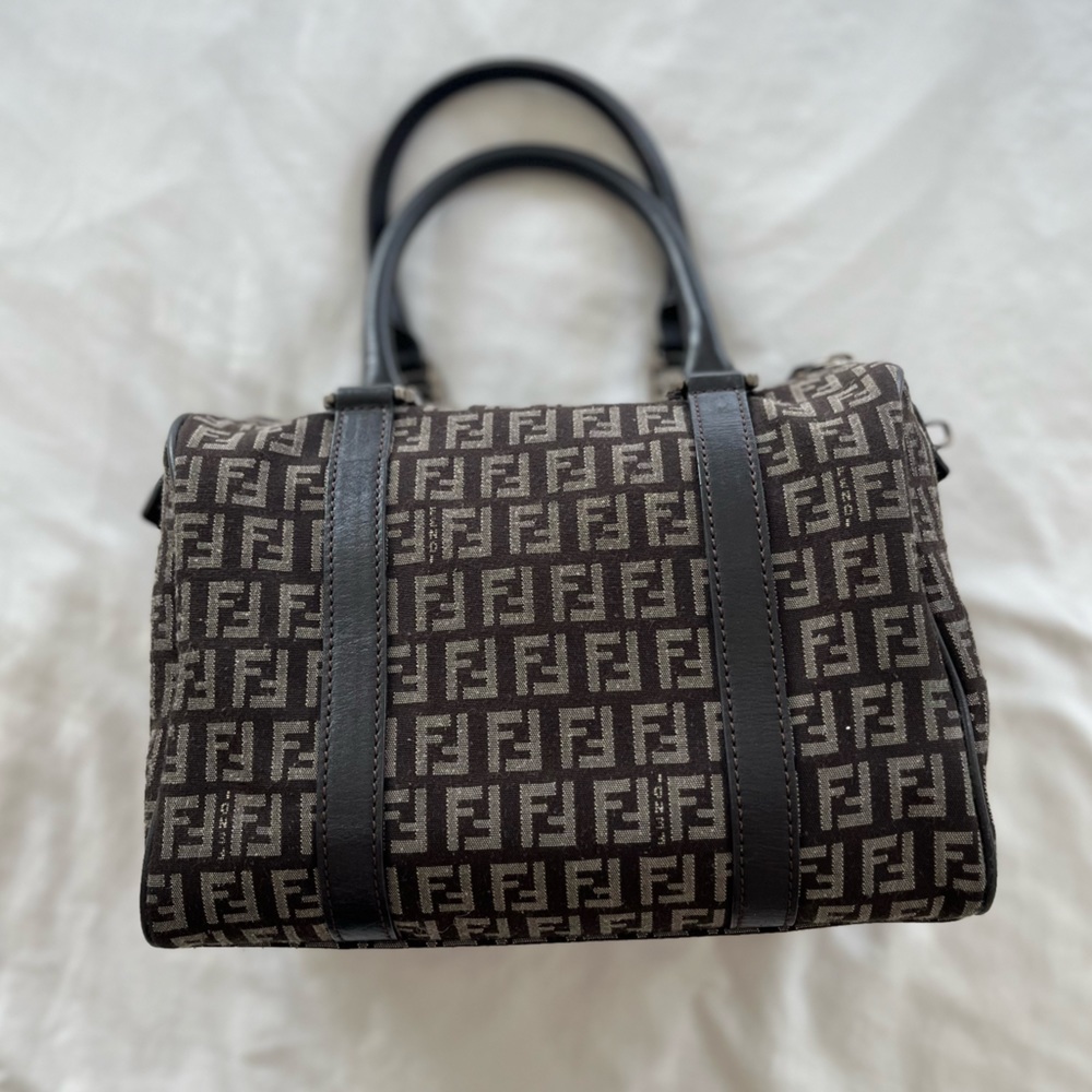 Authentic Fendi FF Zuccino Boston Bag